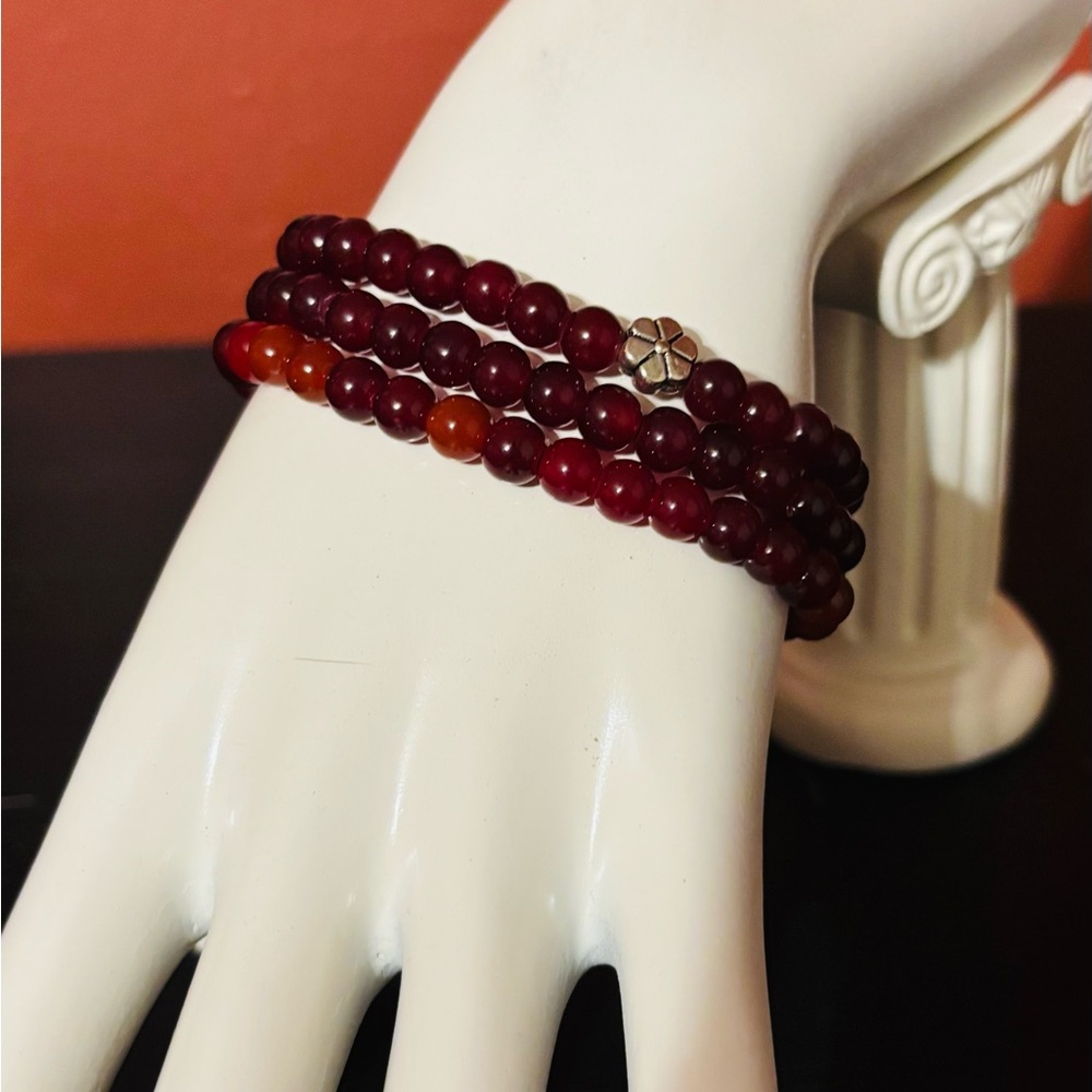 Elegant Red Beaded Bracelet